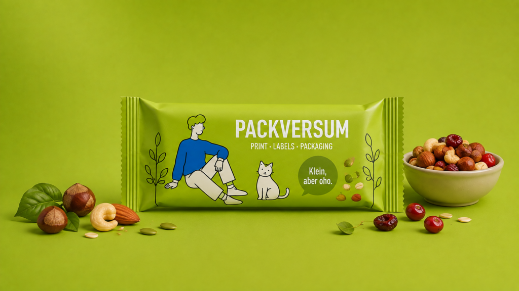 Flexible Verpackung für Riegel mit direktem Lebensmittelkontakt
